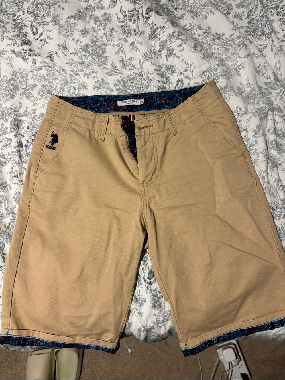 U.S. Polo Assn. Tan Flat Front Chino Shorts